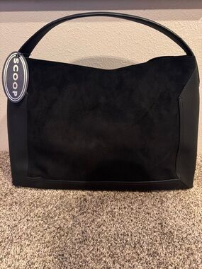 Scoop Black Suede Hobo Bag - Scoop